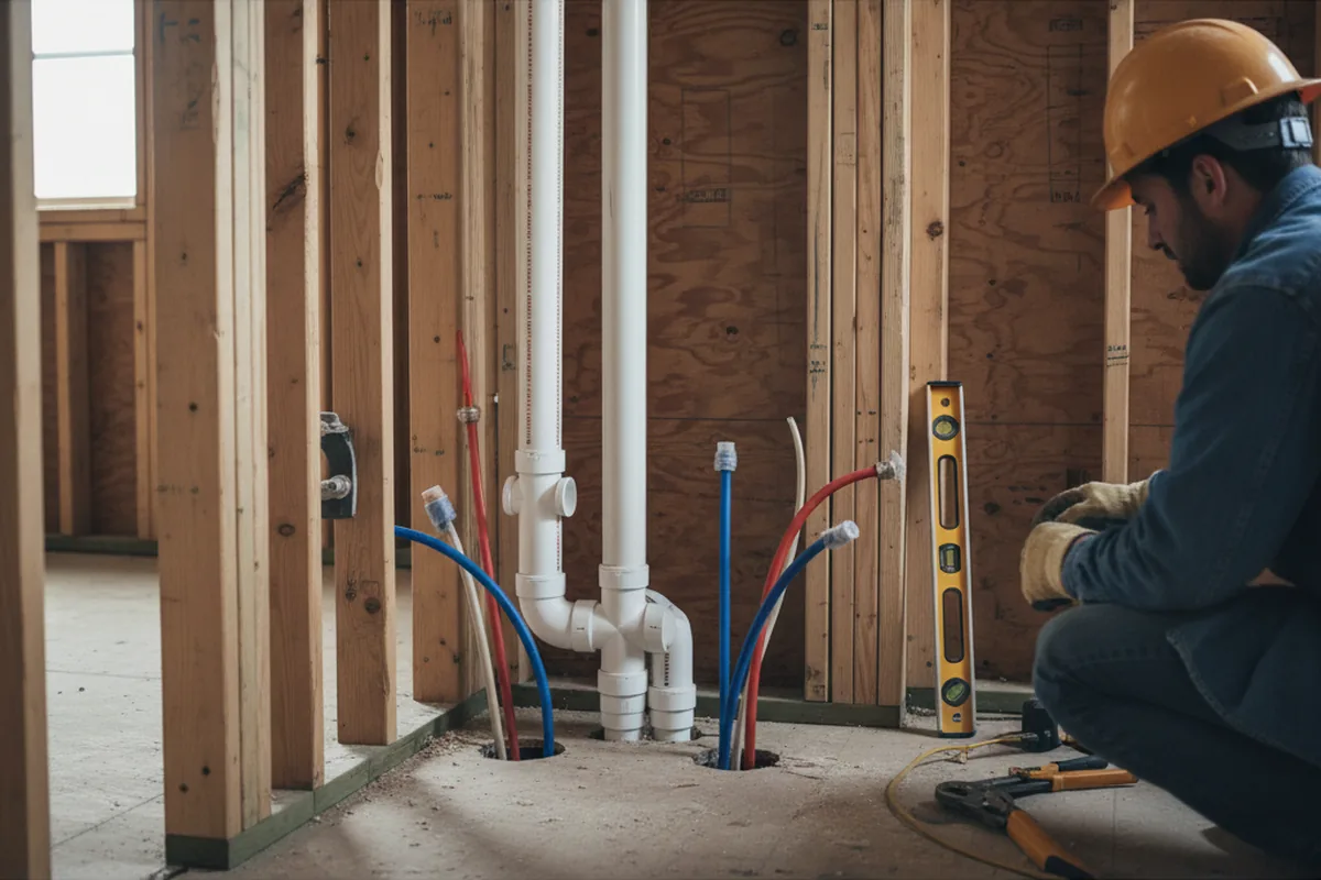 Drain and supply rough-in during Garbage Disposal Repair in Eagle